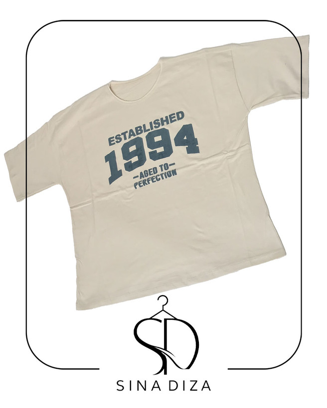 تیشرت باکسی دخترانه فری سایز طرح 1994