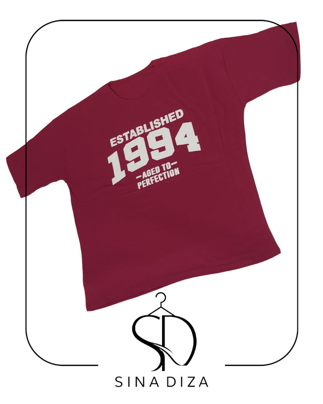 تیشرت باکسی دخترانه فری سایز طرح 1994