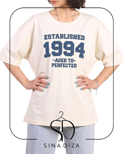 تیشرت باکسی دخترانه فری سایز طرح 1994